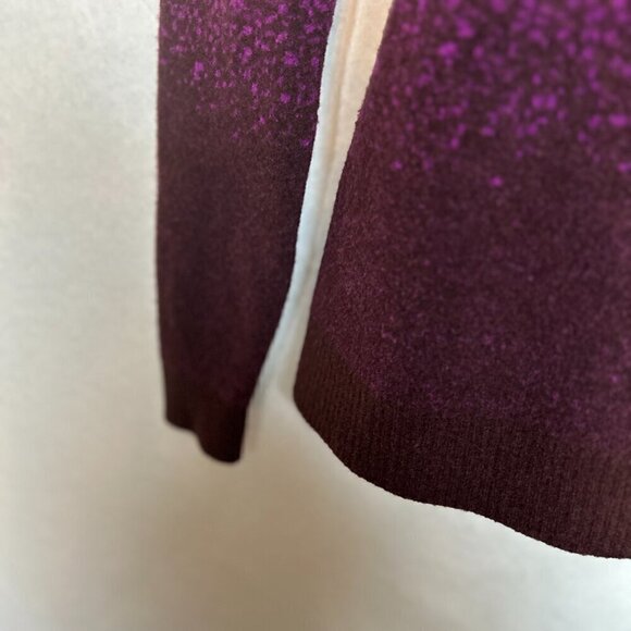 Athleta Hawthorn Textured Crew Sweater Merino Wool Ombre Purple - Size Small - Picture 7 of 15